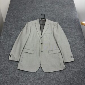 Pronto Moda Blazer Men 40R Black Silk Wool Cashmere Houndstooth Oxford 2B Luxury